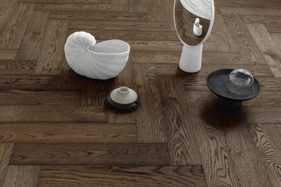 Kalanruotoparketti tammi, Tarkett, Segno Oak Old Brown, harjattu, viistetty, öljyvahattu, vasen – 5
