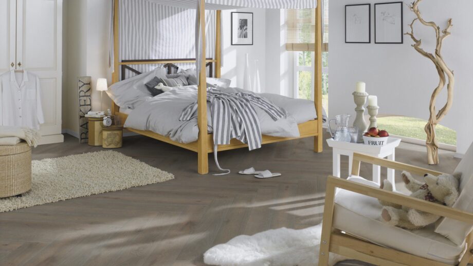 Parketti Tammi, ter Hürne, kalanruoto, Oak azure brown, harjattu, viistetty, luonnonöljy – 4
