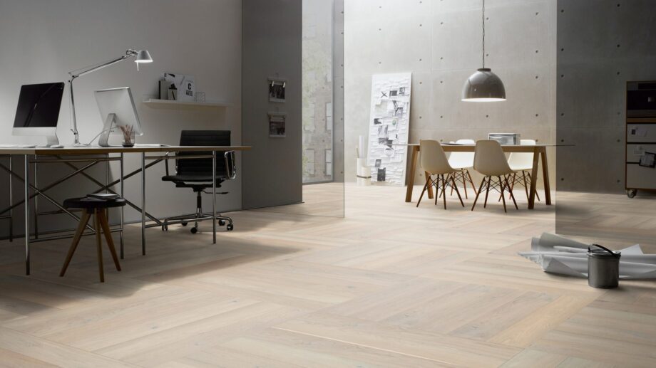 Parketti Tammi, ter Hürne, Oak sand grey, harjattu, viistetty, luonnonöljy – 3