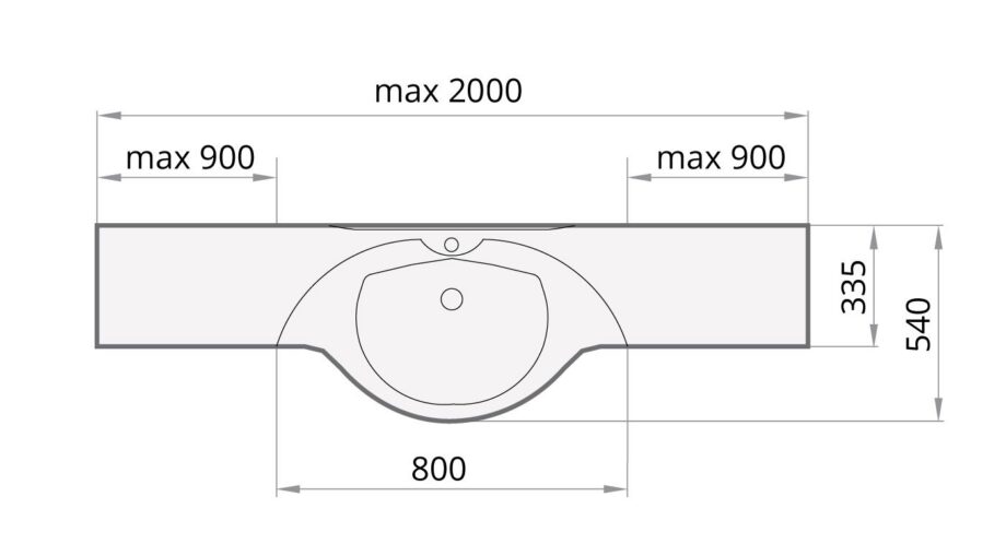 Pesuallas PAA BETA kiiltävä kivi 800-1000 mm – 3