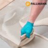 parkettiliiman Pallmann P5 levitys lattialle liimakammalla