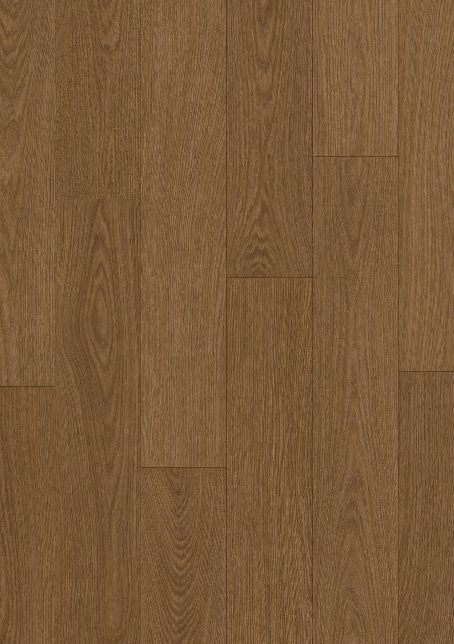 LVT parkett Quick-Step Blos Cocoa tamm helepruuni tooni ja oksavaba tammelaua disainiga.
