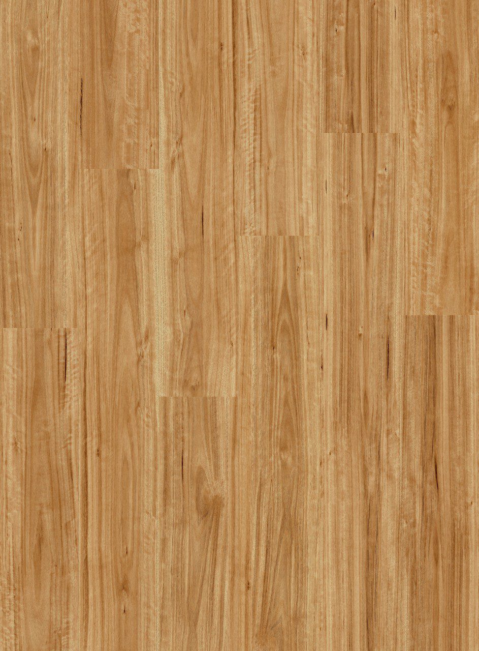 Vinüülparkett Quick-Step Boom Urban Black Butt naturaalse tooni ja faasitud põrandalaua disainiga.