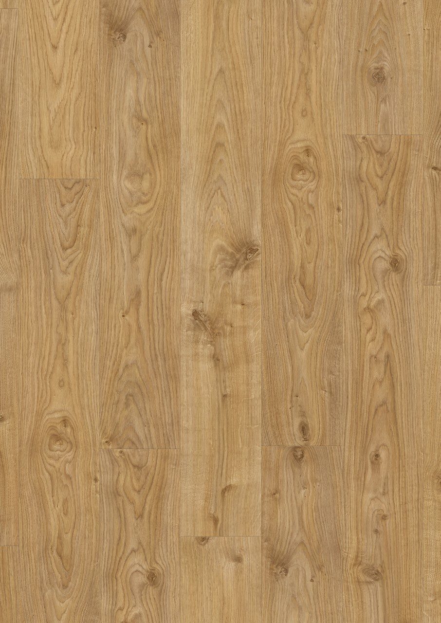 Vinyylilankku Quick Step Blos Cottage Tammi Natural, luonnollinen tammen sävy ja lankkulattia tammi.