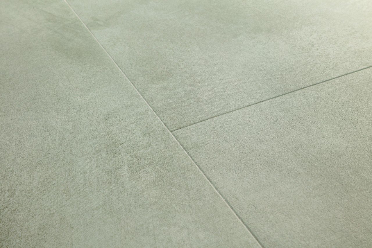 LVT parkett Quick-Step Illume Soft sage roheka tooni ja betooni disainiga.