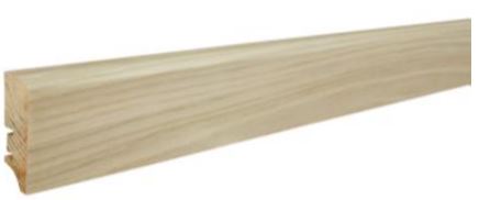Viilutettu jalkalista tammi valkoinen lakka, 60x16x2200 mm