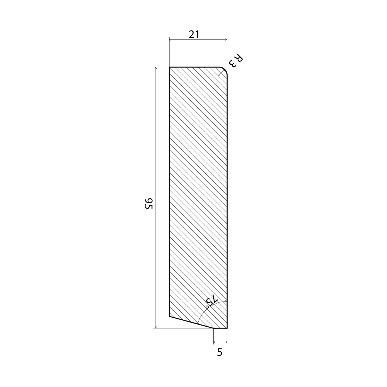 Jalkalista mänty valkoiseksi maalattu, 21x95x2700 mm – 2