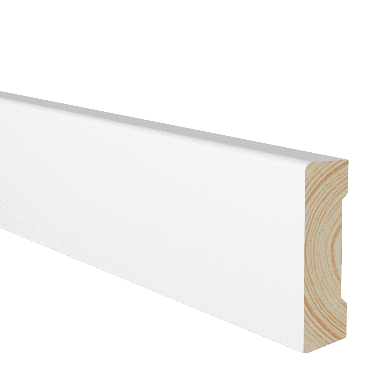 Jalkalista mänty valkoiseksi maalattu, 15x58x2700 mm
