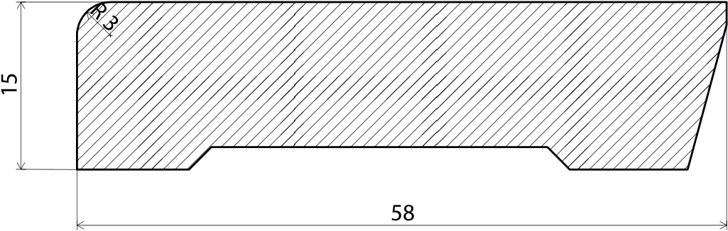 Jalkalista mänty valkoiseksi maalattu, 15x58x2700 mm – 2