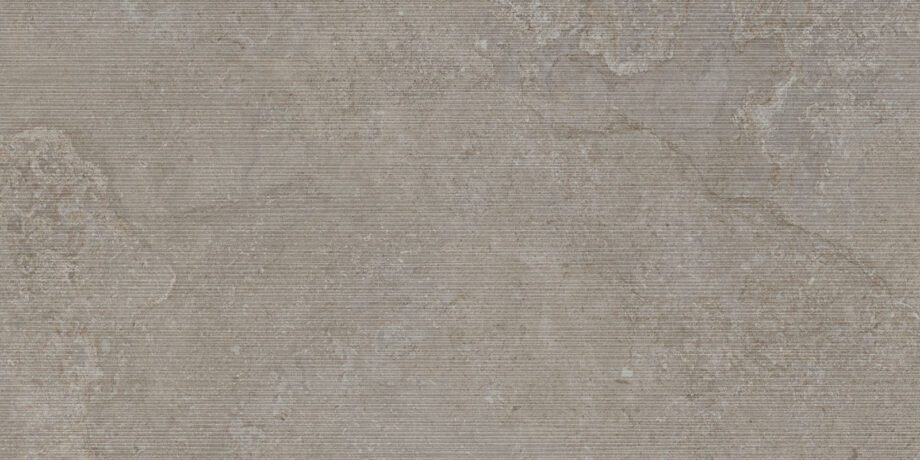 Reljeefne kiviefektiga portselanist seinaplaat Tau Dorset Greige Relief, 60x120 cm, hallikasbeež, rektifitseeritud