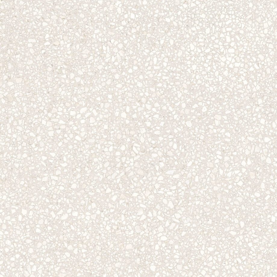 Terrazzo mustriga matt keraamiline põrandaplaat Tau Portobello White, 60x60 cm, 9 mm, valge, R10, rektifitseeritud