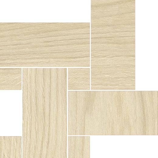 Puidumustriga mosaiikplaat Tau Loire Sand Legno, 22x22 cm, liivabeež