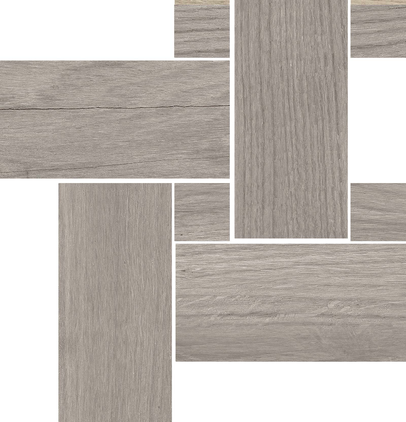 Puidumustriga mosaiikplaat Tau Loire Gray Legno, 22x22 cm, hall