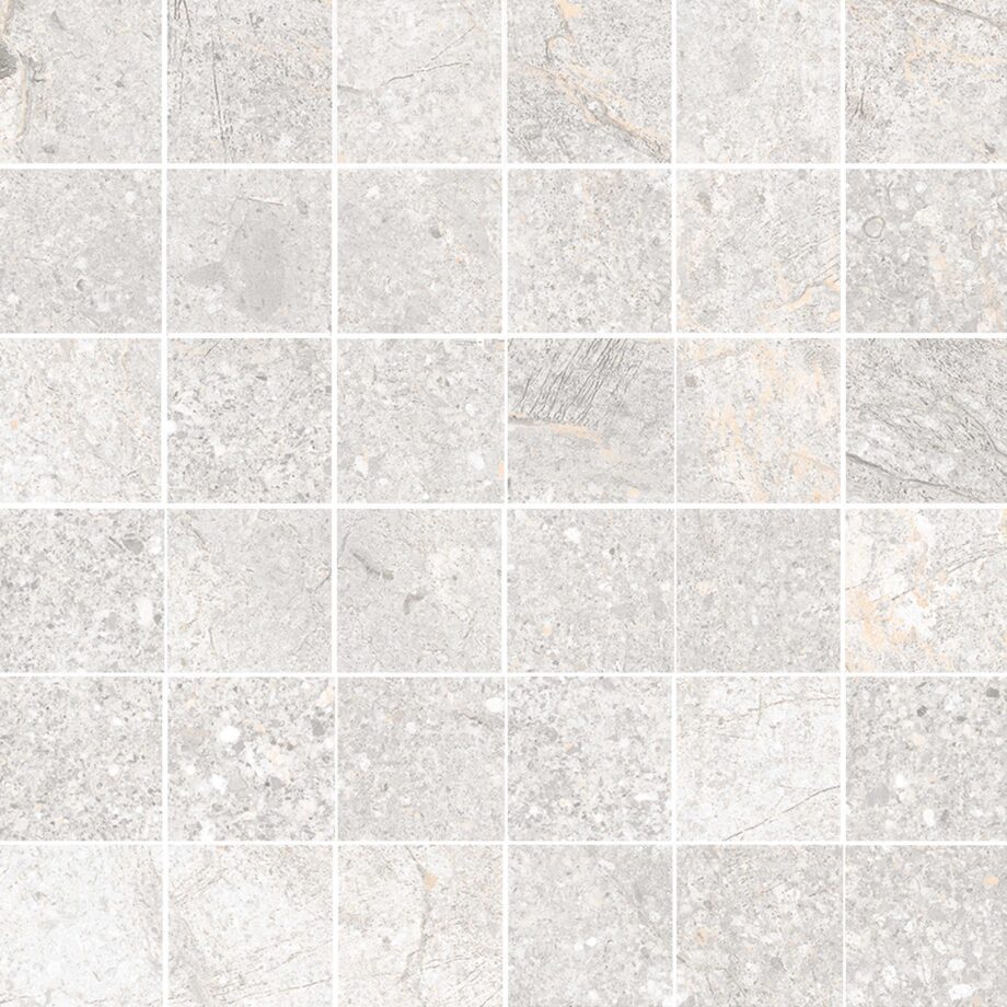 Kiviefektiga mosaiikplaat Tau Mainstone Silver 5x5, 30x30 cm, hõbehall