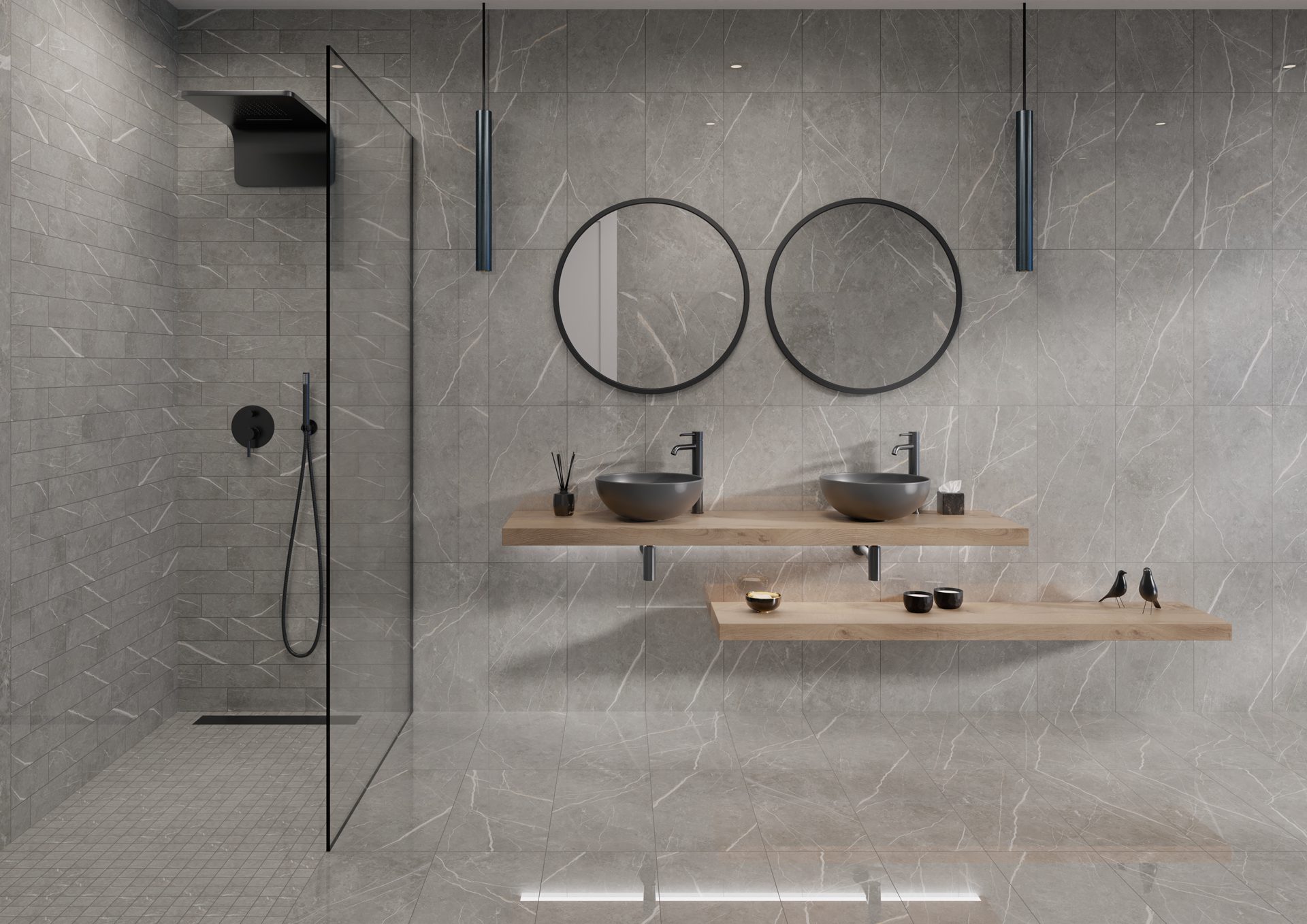 Marmorefektiga poleeritud keraamiline põrandaplaat Tau Elite Gray Pol, 120x120 cm, 9 mm, hall, rektifitseeritud
