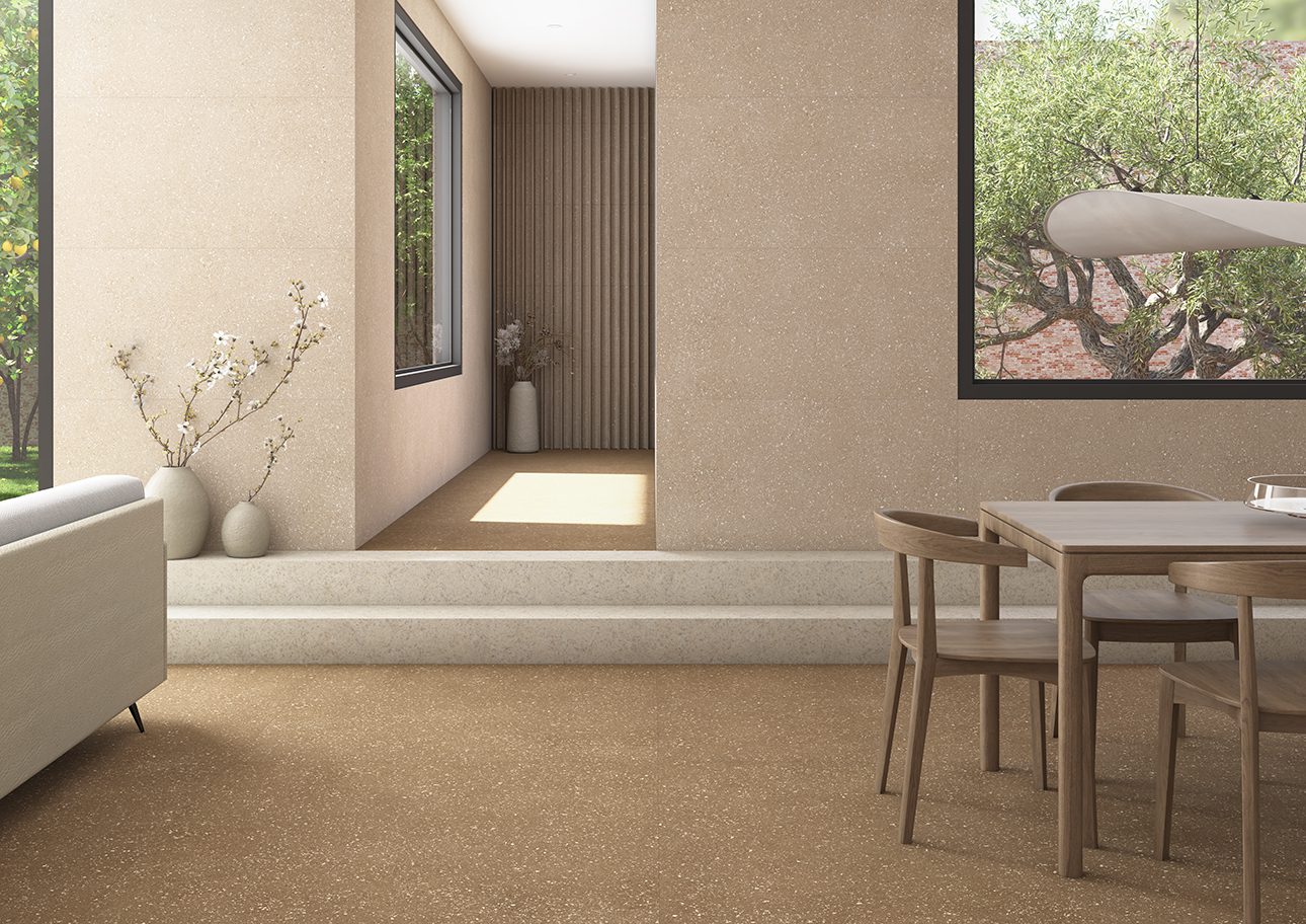 Marmorefektiga matt keraamiline põrandaplaat Tau Sassy Cream, 60x120 cm, 10,5 mm, kreemjas, R10, rektifitseeritud