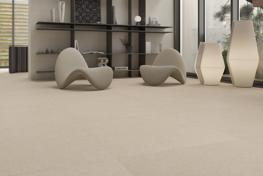 017.869.0408.12449-2 Terrazzo mustriga matt keraamiline põrandaplaat Tau Tornares Teide Greige, 60x120 cm, 10,5 mm, hallikasbeež, rektifitseeritud