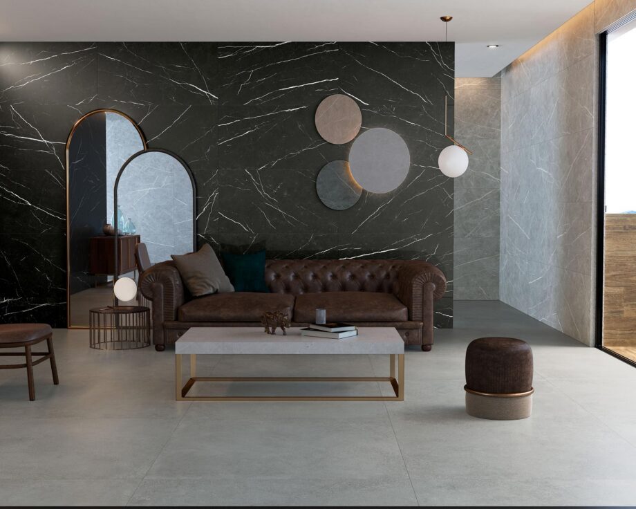 Betoonimustriga matt keraamiline põrandaplaat Tau Integra Gray, 120x120 cm, 9 mm, hall, R10, rektifitseeritud