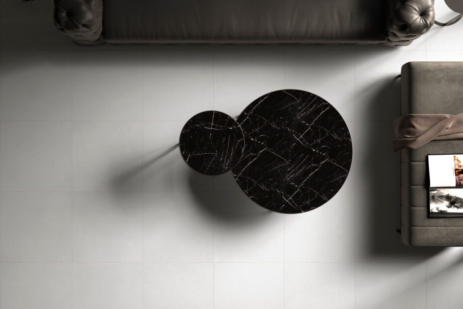 035.120.0183.04400-2 Betoonimustriga matt keraamiline põrandaplaat Tau Integra Silver, 120x120 cm, 9 mm, hõbehall, R10, rektifitseeritud