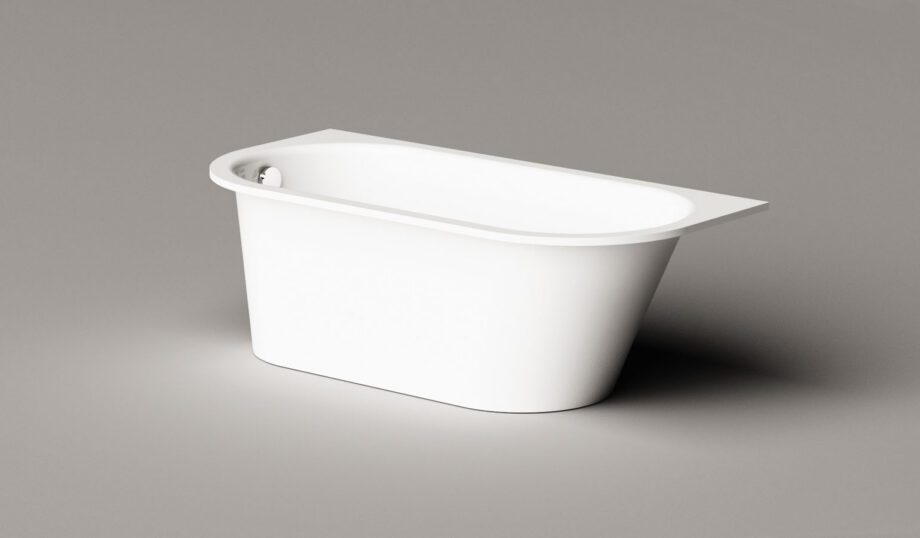 Sisseehitatav kivivann PAA VARIO M BC 156×75 cm, ümarad nurgad B ja C, läikiv kivimass 10 Upotettava kylpyamme PAA VARIO M BC 156x75 cm, valukivi – 10