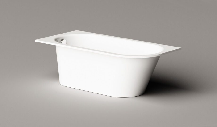Sisseehitatav kivivann PAA VARIO M B 158×75 cm, ümar nurk B, läikiv kivimass 10 Upotettava kylpyamme PAA VARIO M B 158x75 cm, valukivi – 10