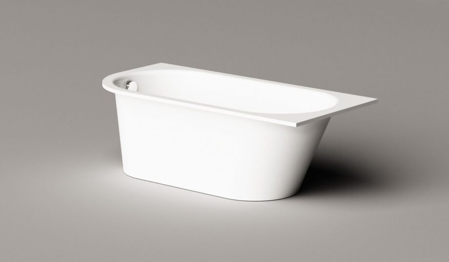 Sisseehitatav kivivann PAA VARIO M C 158×75 cm, ümar nurk C, läikiv kivimass 10 Upotettava kylpyamme PAA VARIO M C 158x75 cm, valukivi – 10