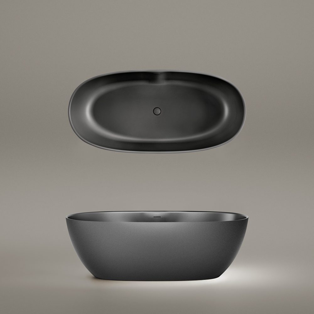 Vapaasti seisova kylpyamme PAA BELLA 171x80 cm, Graphite – 3