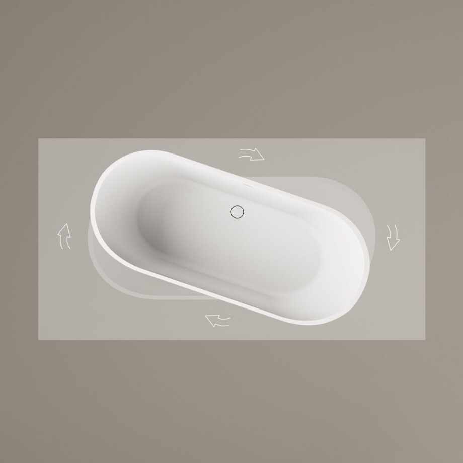 Mõõdu järgi kivivann PAA DECO SHAPE M kuni 180×85 cm, matt Silkstone 5 Mittatilauskylpyamme PAA DECO SHAPE L, Silkstone – 5