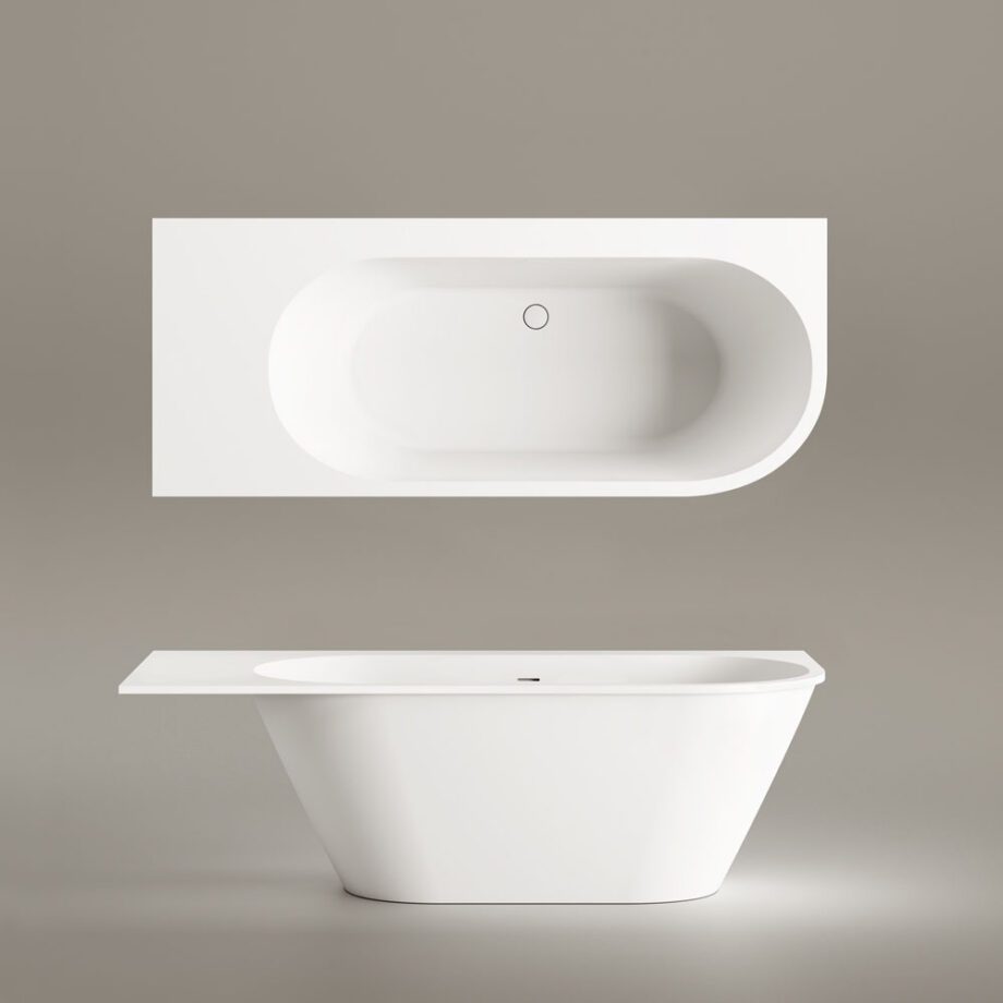 Mõõdu järgi kivivann PAA DECO SHAPE RE D 170–200×82,5 cm, matt Silkstone 9 Mittatilauskylpyamme PAA DECO SHAPE RE D, Silkstone – 9