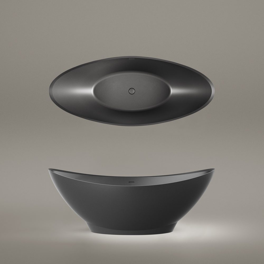 Vapaasti seisova kylpyamme PAA FELICE 195x83 cm, Graphite – 3