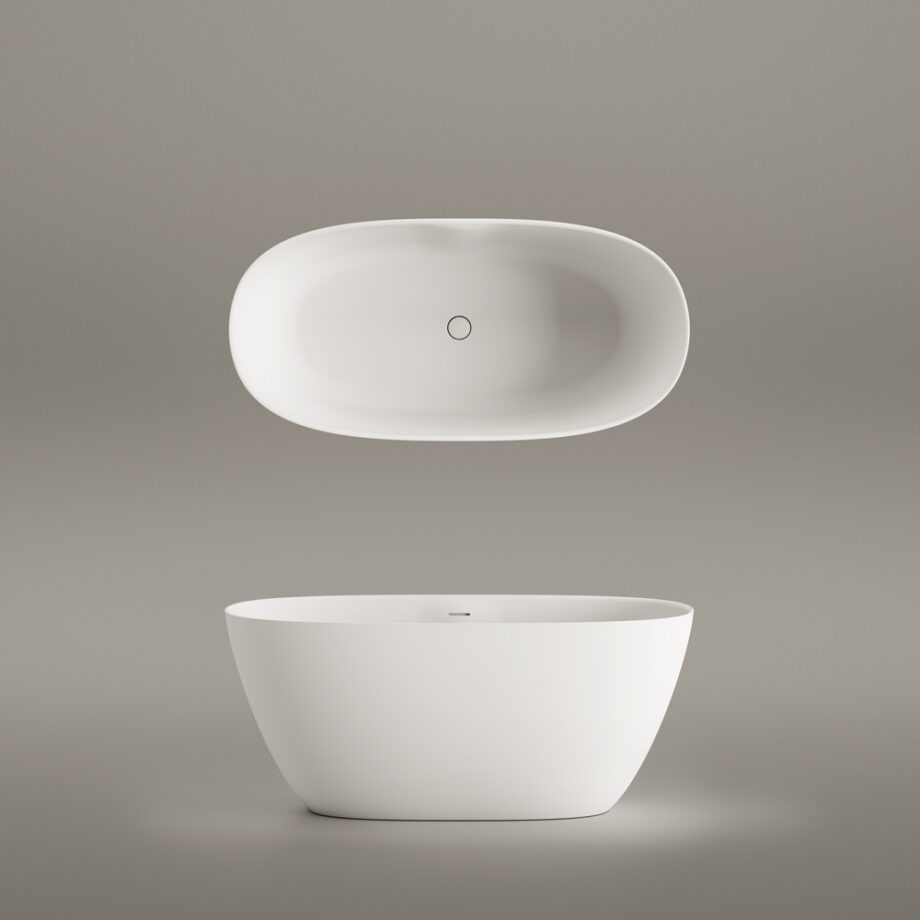 Eraldiseisev kivivann PAA PERLA 145 145×71 cm, matt Silkstone 8 Vapaasti seisova kylpyamme PAA PERLA 145, Silkstone – 8