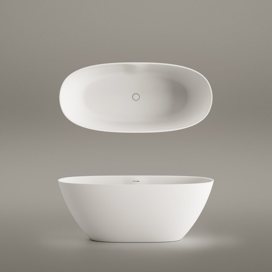 Eraldiseisev kivivann PAA PERLA 160 160×75 cm, matt Silkstone 6 Vapaasti seisova kylpyamme PAA PERLA 160, Silkstone – 6