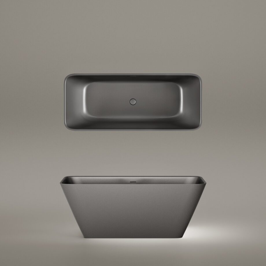 Must eraldiseisev kivivann PAA QUADRO 159×70 cm, Graphite, matt 7 Vapaasti seisova kylpyamme PAA QUADRO 159x70 cm, Graphite – 7
