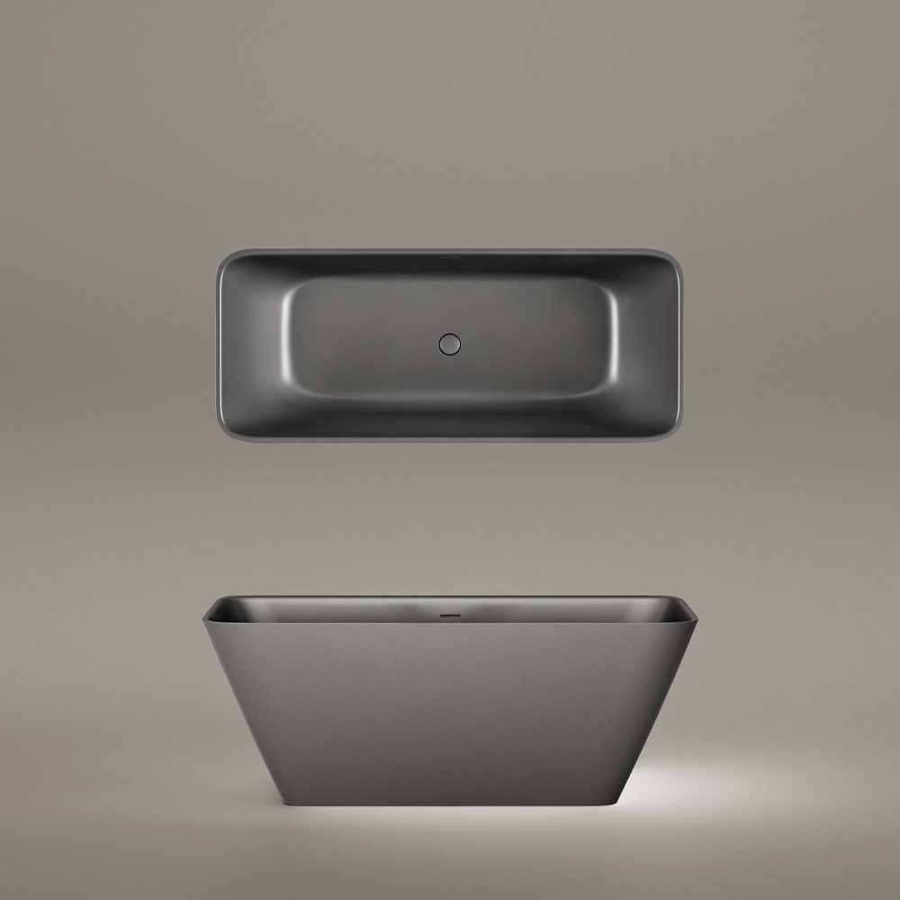 Vapaasti seisova kylpyamme PAA QUADRO 159x70 cm, Graphite – 7