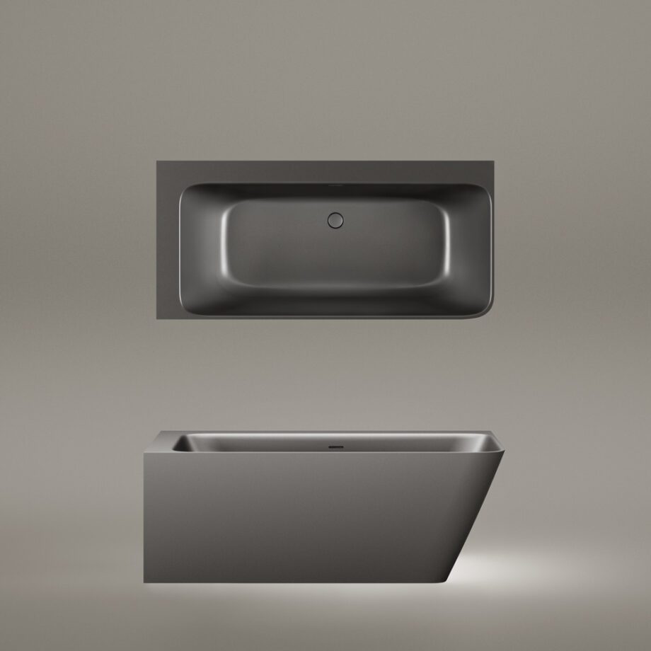 Must nurgavann PAA QUADRO CORNER D 160×75 cm, parempoolne, Graphite, matt 4 Kulma-amme PAA QUADRO CORNER D 160x75 cm, oikea, Graphite – 4