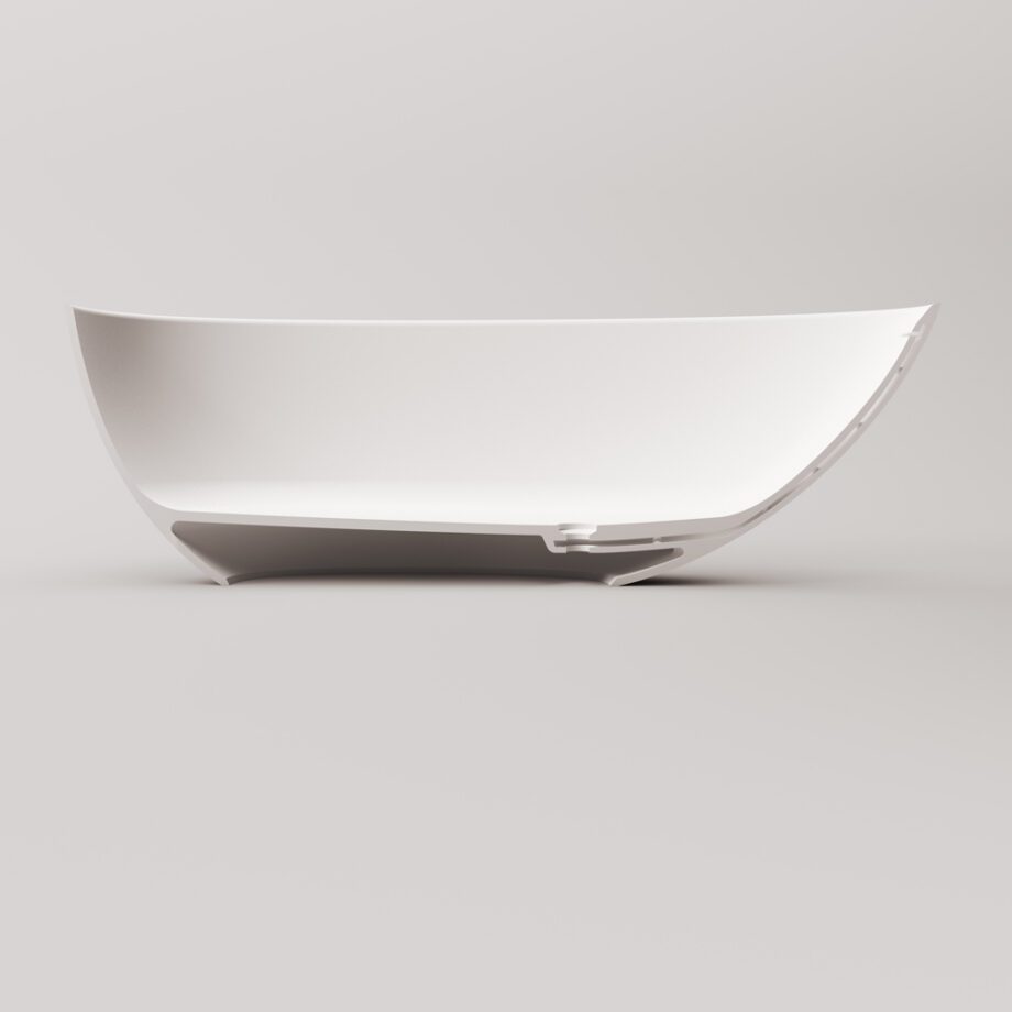 Eraldiseisev kivivann PAA BELLA OVO 170×80 cm, läikiv kivimass 5 Vapaasti seisova kylpyamme PAA BELLA OVO 170x80 cm, Graphite – 4
