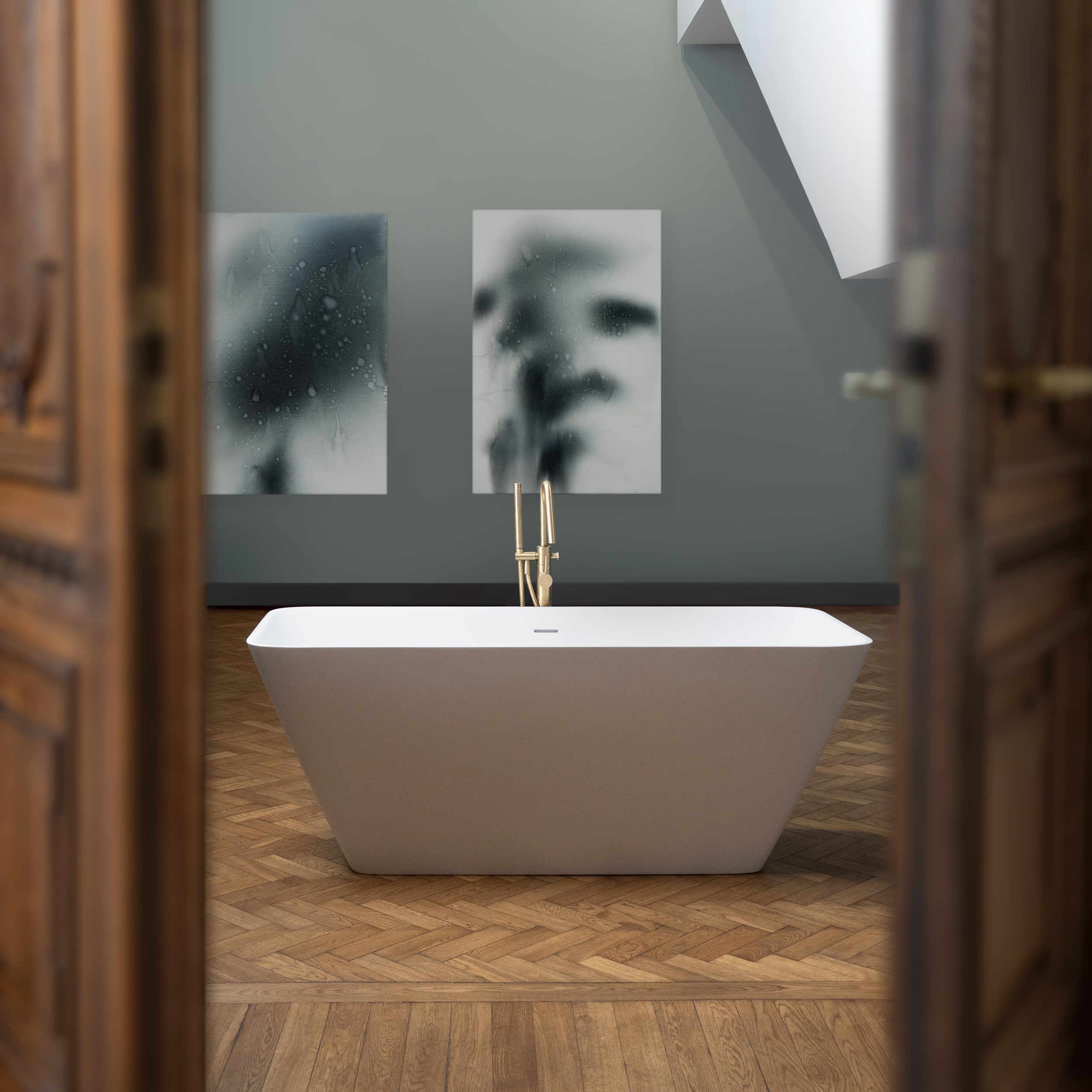 Vapaasti seisova kylpyamme PAA QUADRO 159x70 cm, Graphite – 3