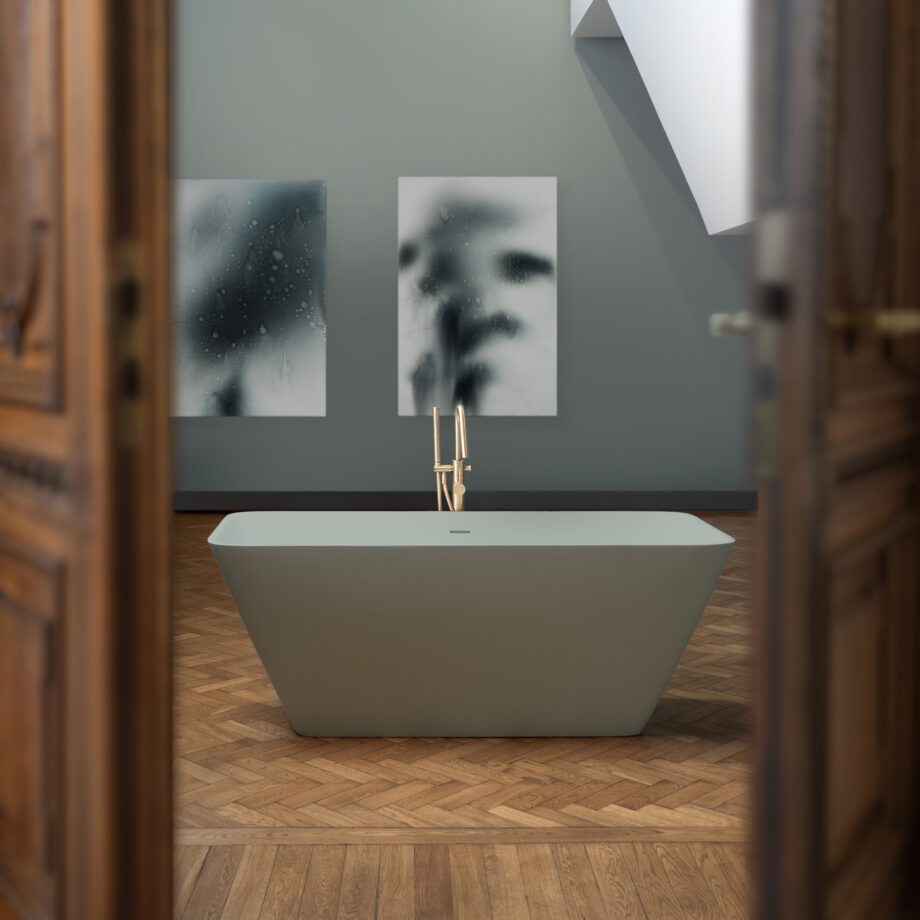 Eraldiseisev kivivann PAA QUADRO 159×70 cm, läikiv kivimass 4 Vapaasti seisova kylpyamme PAA QUADRO 159x70 cm, Graphite – 4
