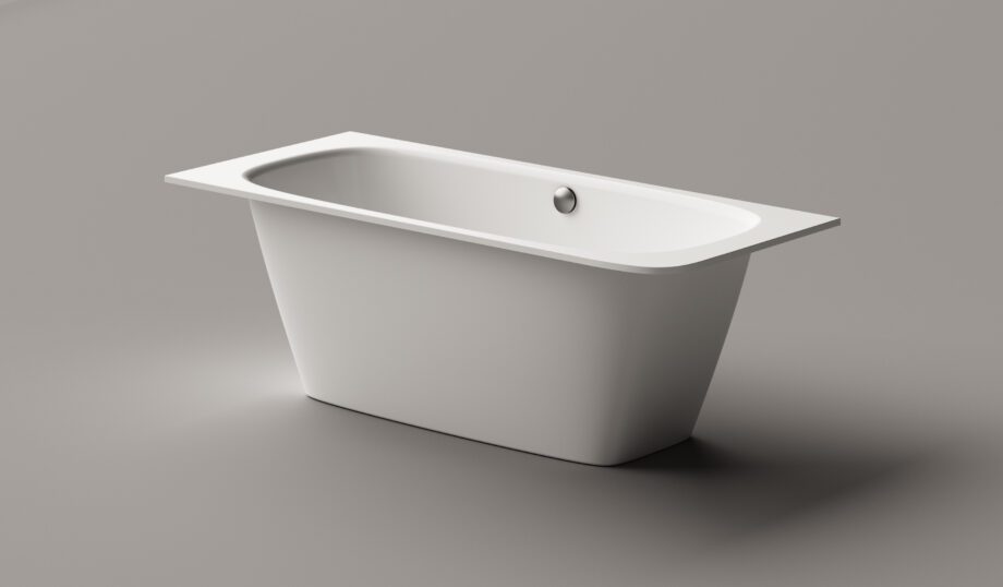 Sisseehitatav kivivann PAA SMART 170 D 170×75 cm, ümar nurk D, läikiv kivimass 10 Upotettava kylpyamme PAA SMART 150 D 150x75 cm, valukivi – 10