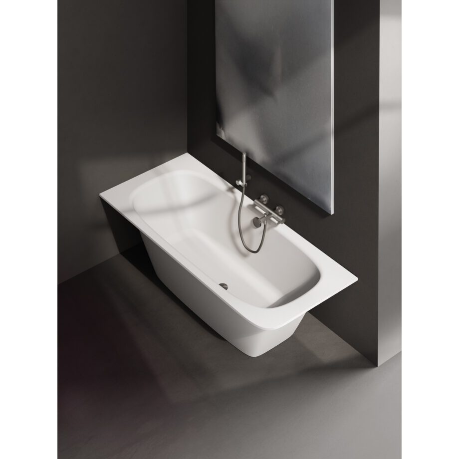Sisseehitatav kivivann PAA SMART 170 D 170×75 cm, ümar nurk D, läikiv kivimass 3 Upotettava kylpyamme PAA SMART 150 D 150x75 cm, valukivi – 3