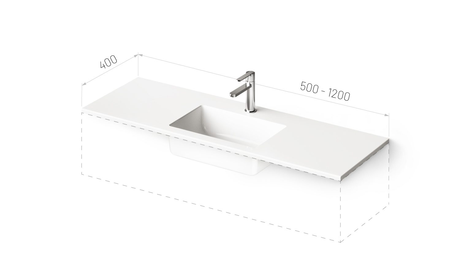 Kalusteallas PAA LOTO MINI mittatilaus 50–120 cm, valukivi