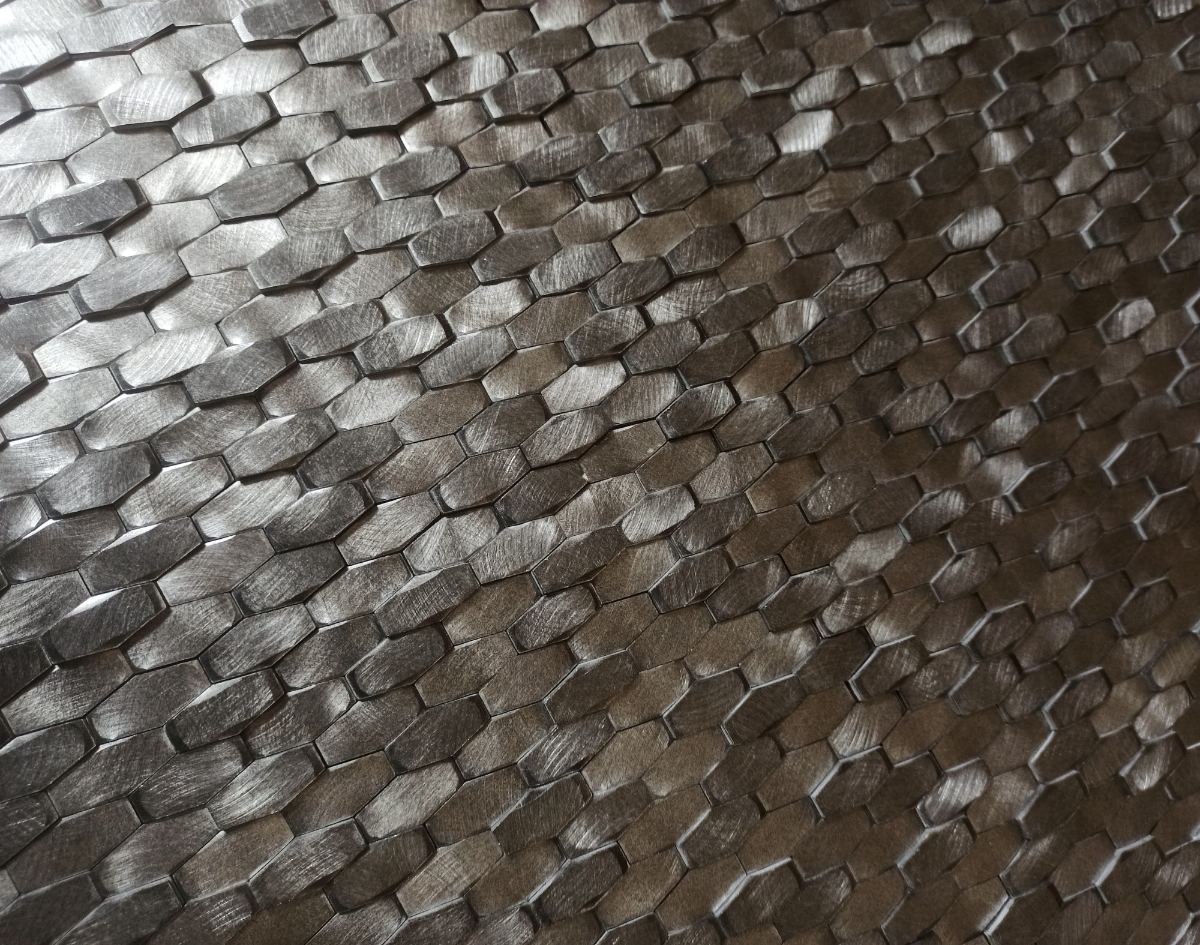 Metallimosaiikki Dune Halley Gunmetal, 28,4x30 cm, 5 mm – sisustus