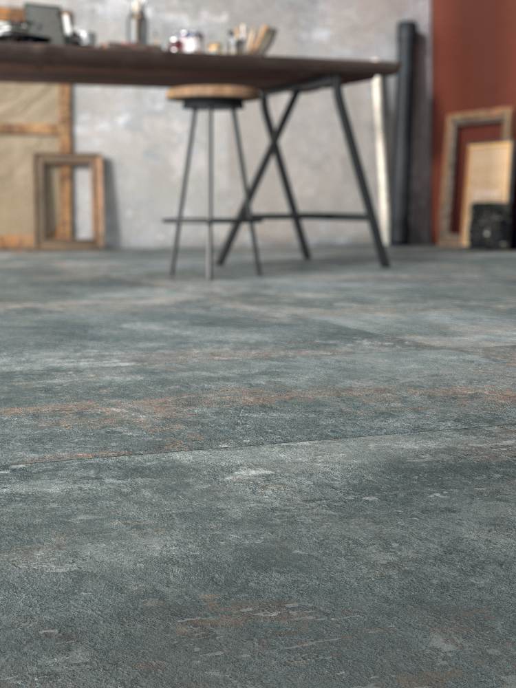 Betonikuvioinen keraaminen lattialaatta ABK Ghost Jade, 60x120 cm, 8,5 mm, matta, liukuesto R10