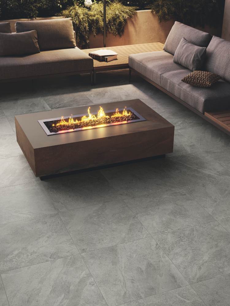 Kivikuvioinen terassilaatta ABK Monolith Graphite, 60x120 cm, 20 mm, ulkokäyttöön, liukuesto R11