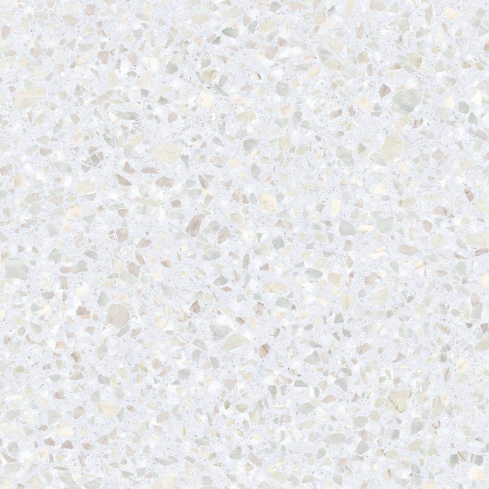 Terrazzo-kuvioinen lattialaatta ABK Play Dots White, 20x20 cm, 8,5 mm, matta (nat.)
