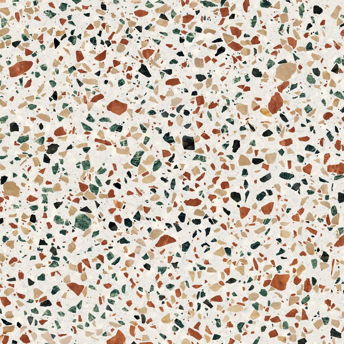 Terrazzo-kuvioinen lattialaatta ABK Play Dots Multiwhite, 20x20 cm, 8,5 mm, matta (nat.)