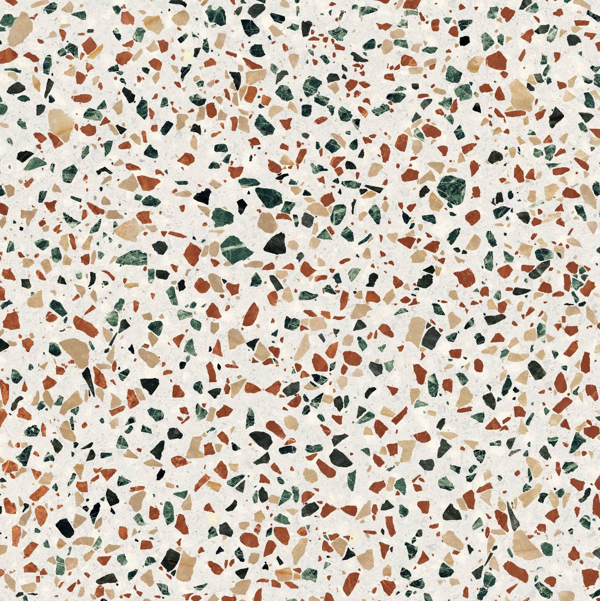 Terrazzo-kuvioinen lattialaatta ABK Play Dots Multiwhite, 20x20 cm, 8,5 mm, matta (nat.)