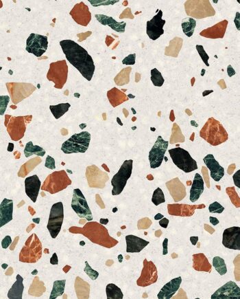 Terrazzo-kuvioinen lattialaatta ABK Play Drops Multiwhite, 20x20 cm, 8,5 mm, matta (nat.)