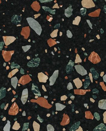 Terrazzo-kuvioinen lattialaatta ABK Play Drops Multiblack, 20x20 cm, 8,5 mm, matta (nat.)