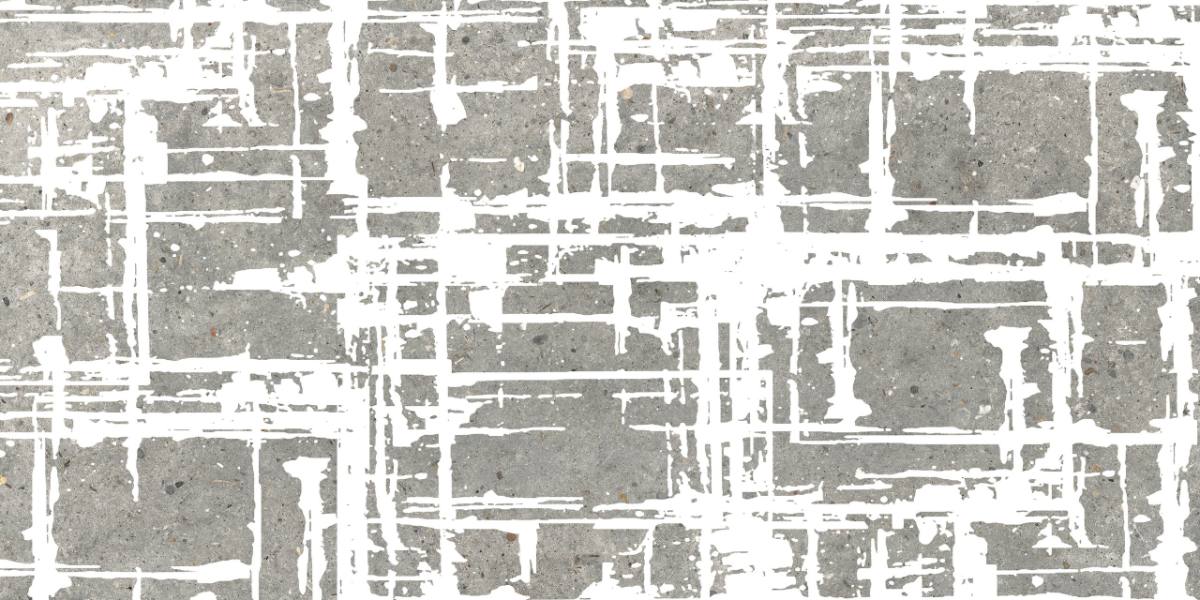 Kivikuvioinen koristelaatta ABK Poetry Stone Lines Grey, 60x120 cm, 8,5 mm, matta